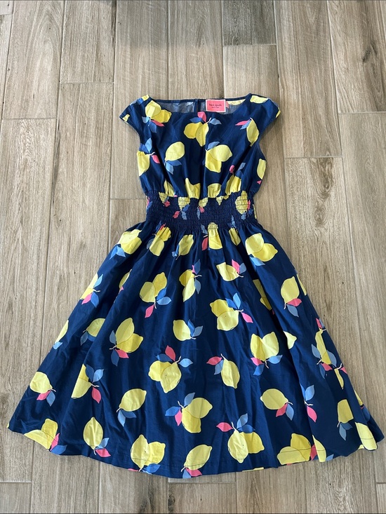 kate spade Dresses & Skirts - kate spade Navy Dress with Yellow Lemon Print